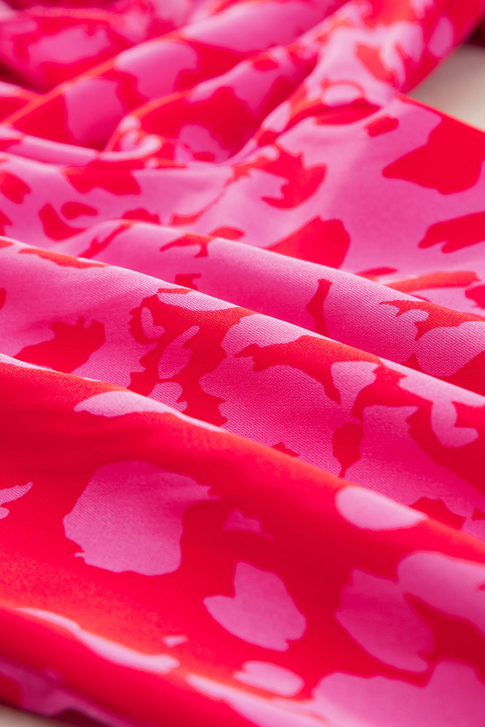 Close-up of pink and red patterned fabric