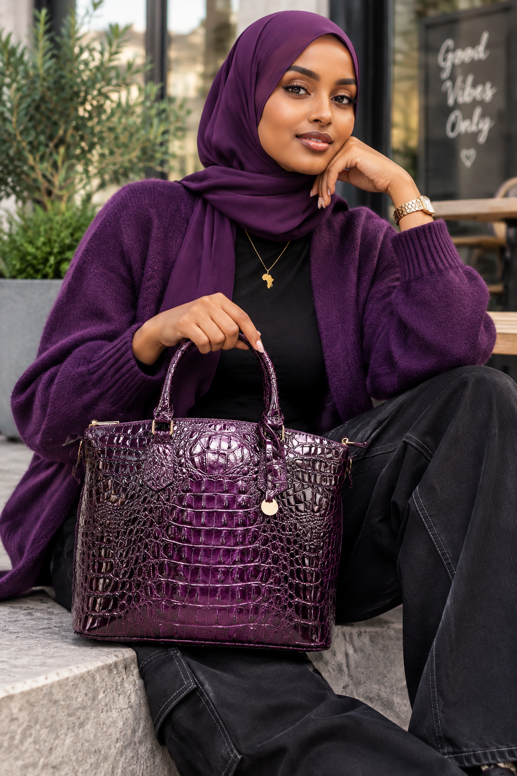 Women's Texture PU Leather Handbag
