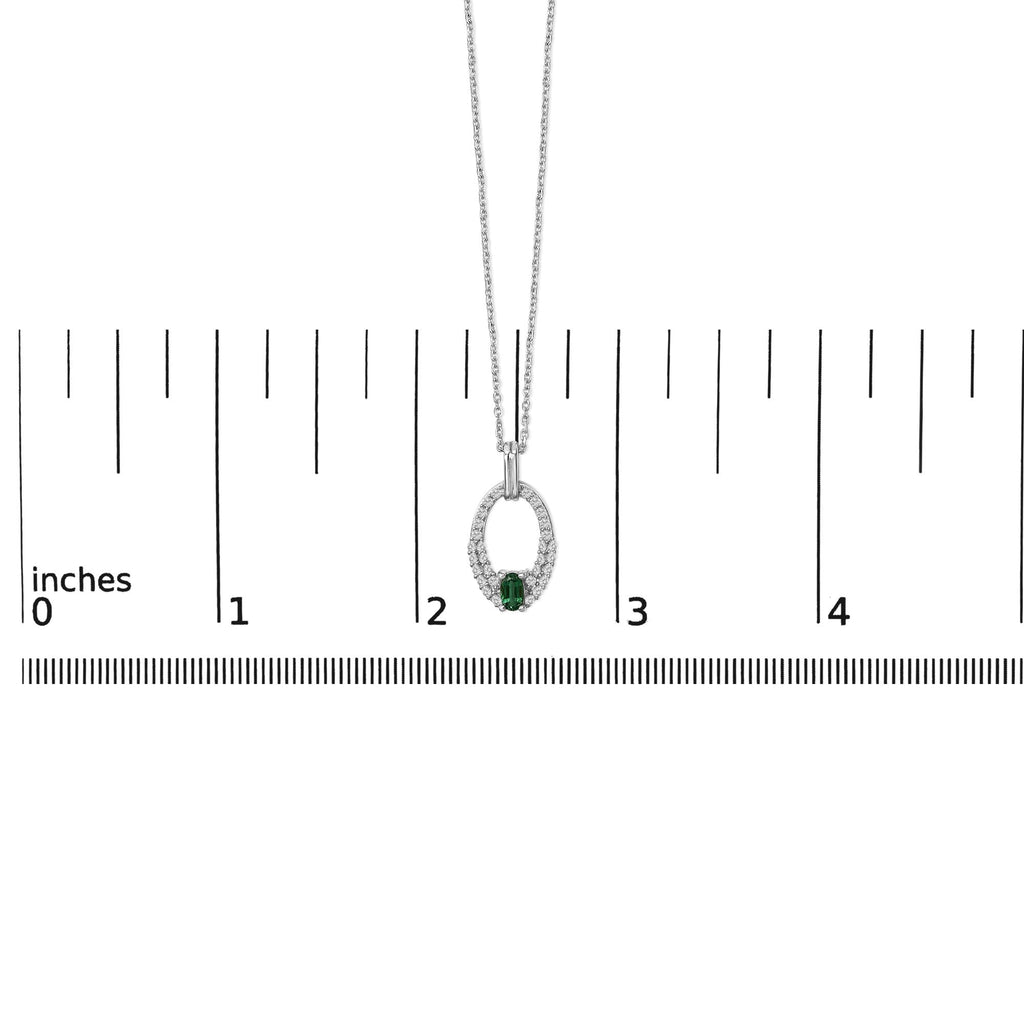 Elegant .925 Sterling Silver Emerald Glow Necklace
