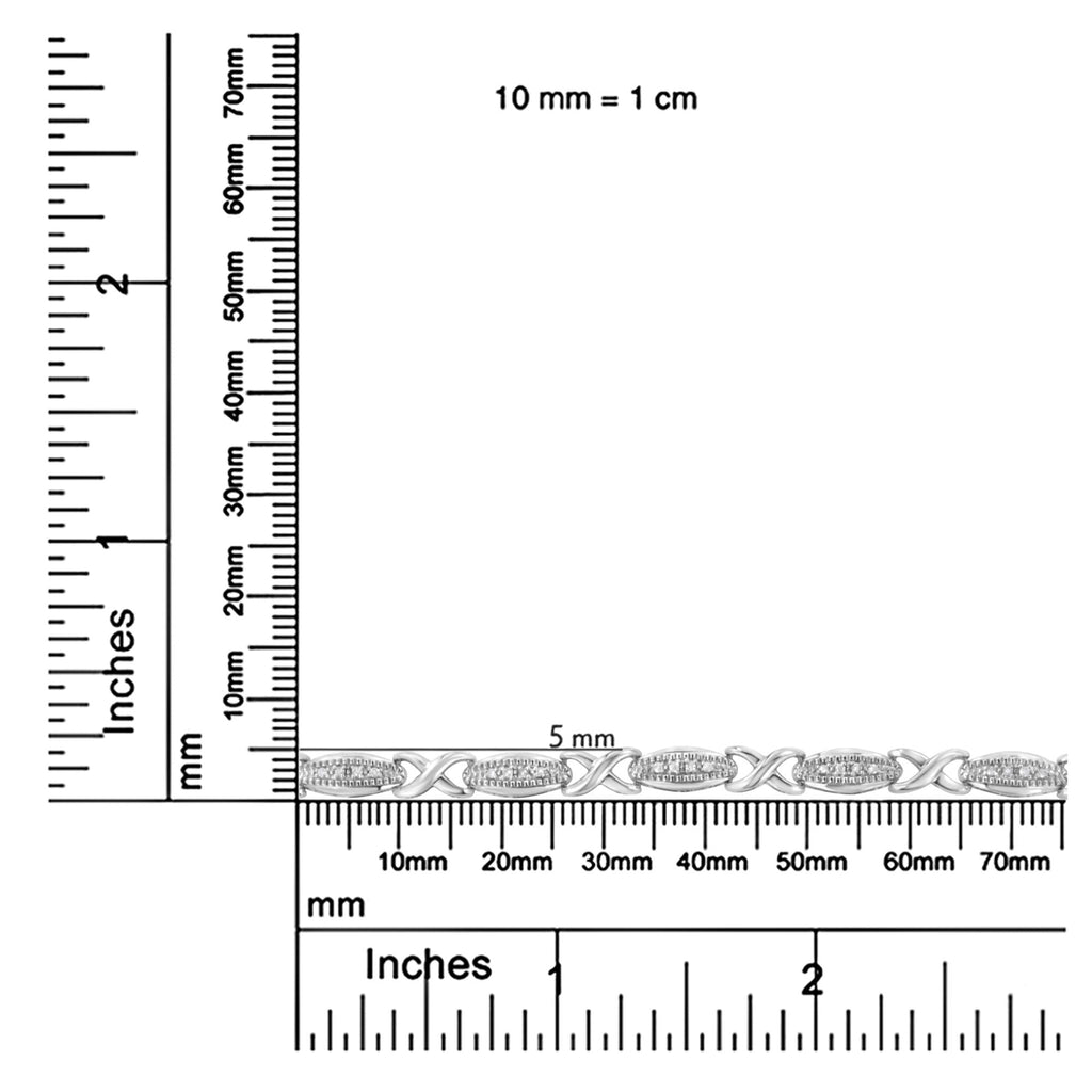 Measurement ruler with millimeter and inch scales on a white background