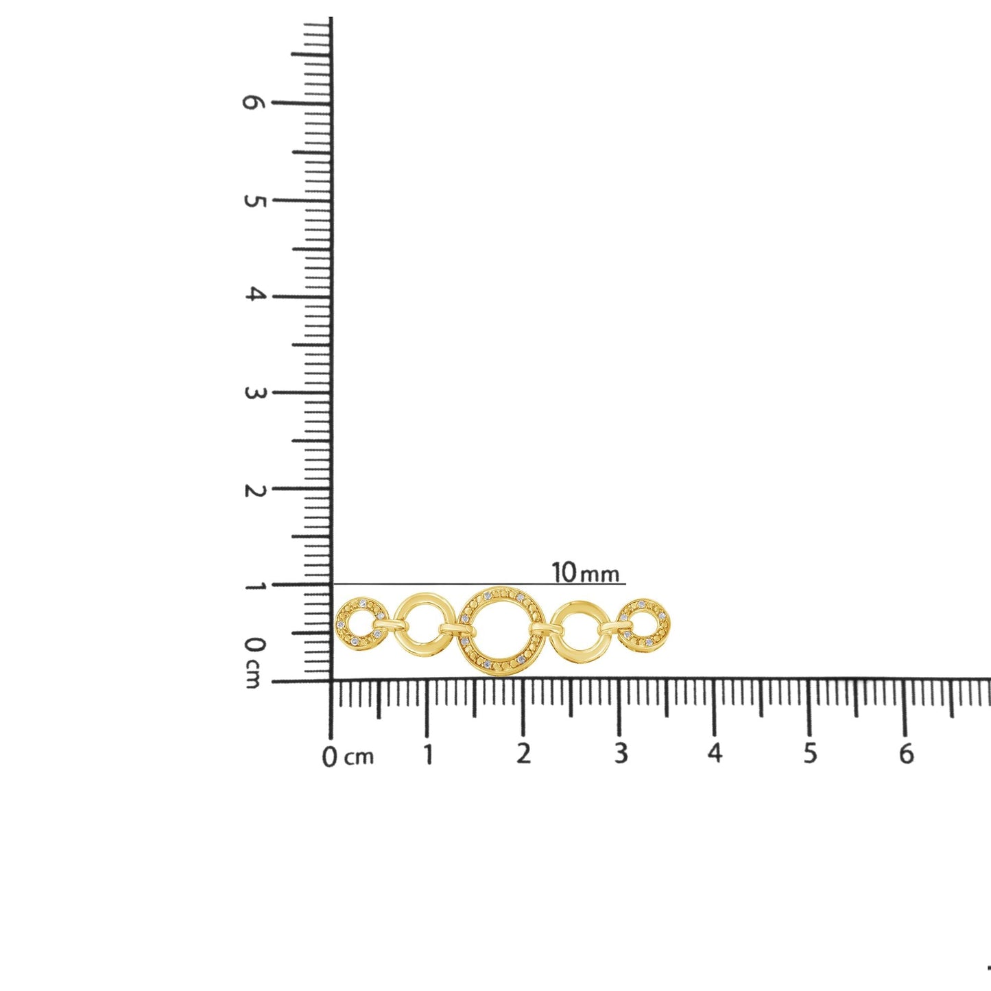 10K Yellow Gold over .925 Sterling Silver Diamond Accented Graduated Infinity Open Circle 6in-9in Adjustable Bolo Bracelet (H-I Color, I2-I3 Clarity)