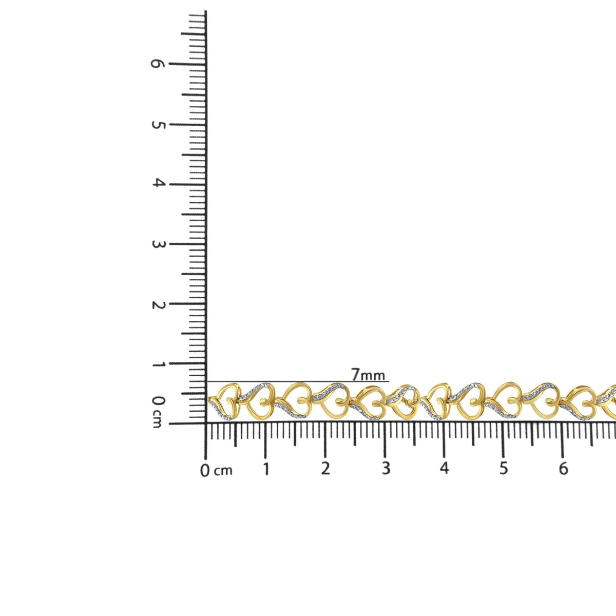 10K Yellow Gold over .925 Sterling Silver Diamond Accented Open Hearts 6in-9in Adjustable Chain Bolo Bracelet (H-I Color, I2-I3 Clarity)