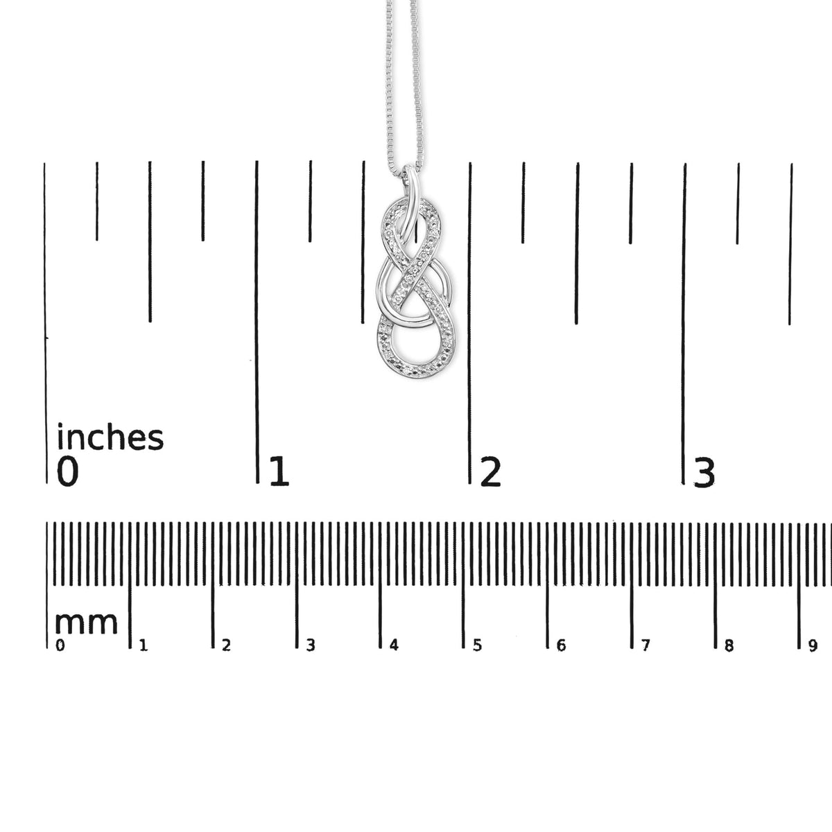 925 Sterling Silver Diamond Accent Interlocking Infinity Pendant Necklace (H-I Color, I2-I3 Clarity) - 18in