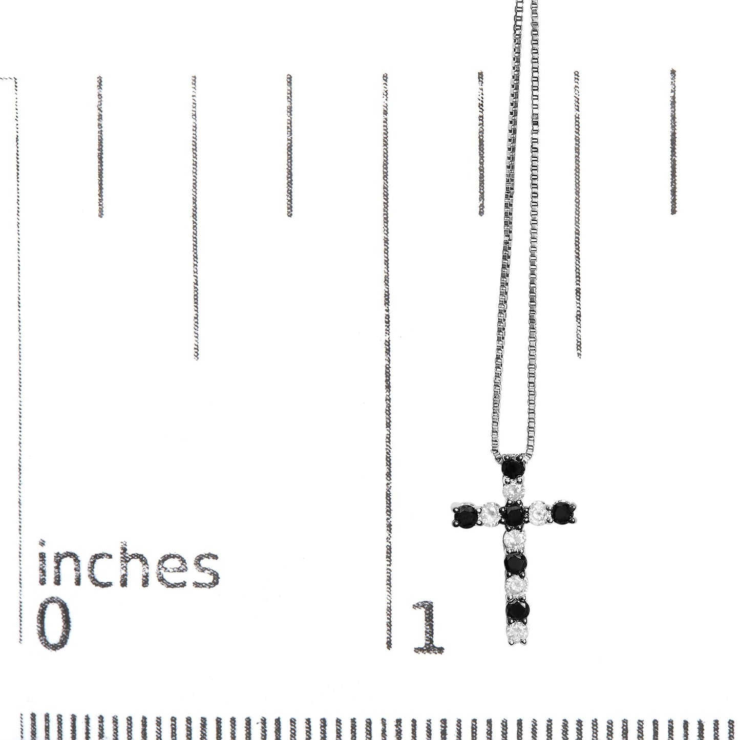 Elegant Rhodium-Plated Sterling Silver Cross Necklace of Faith