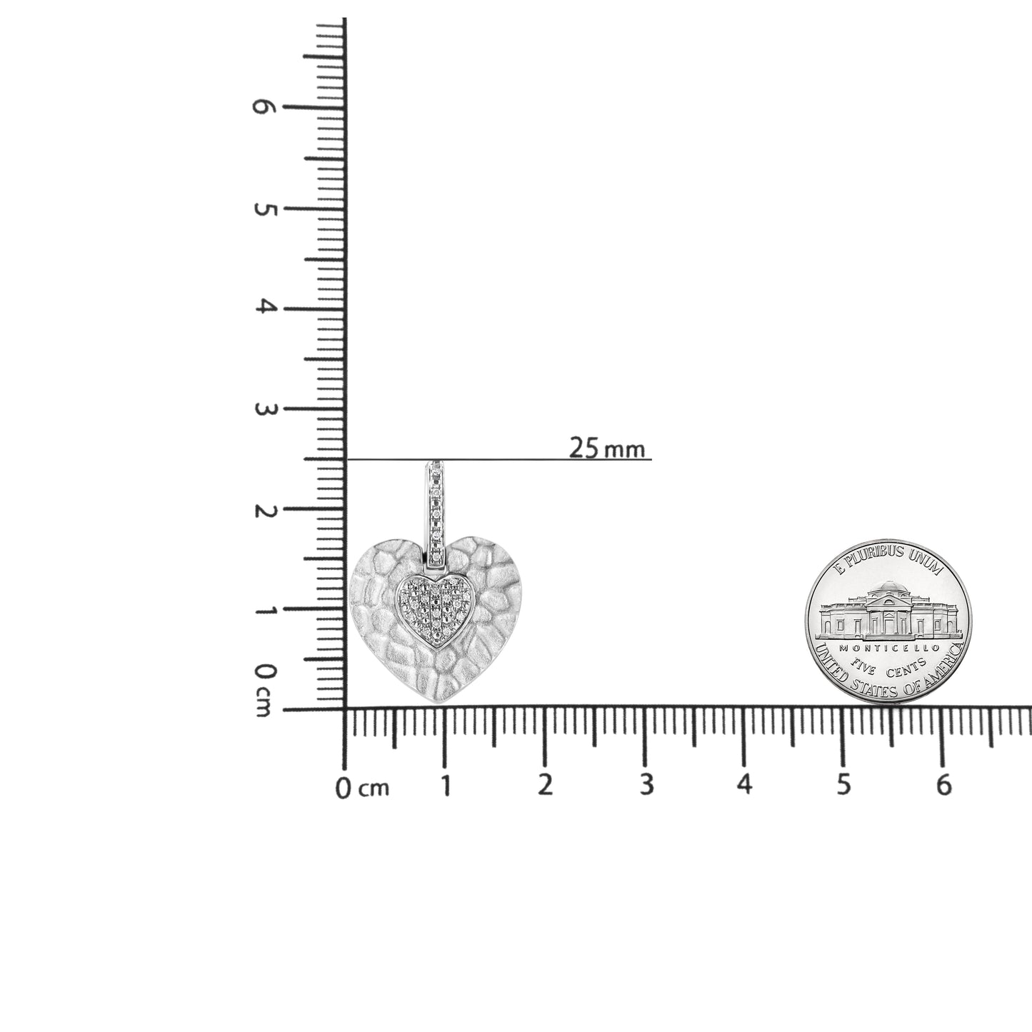 .925 Sterling Silver Pave-Set Diamond Accent Heart Shape 18in Pendant Necklace (I-J Color, I1-I2 Clarity)