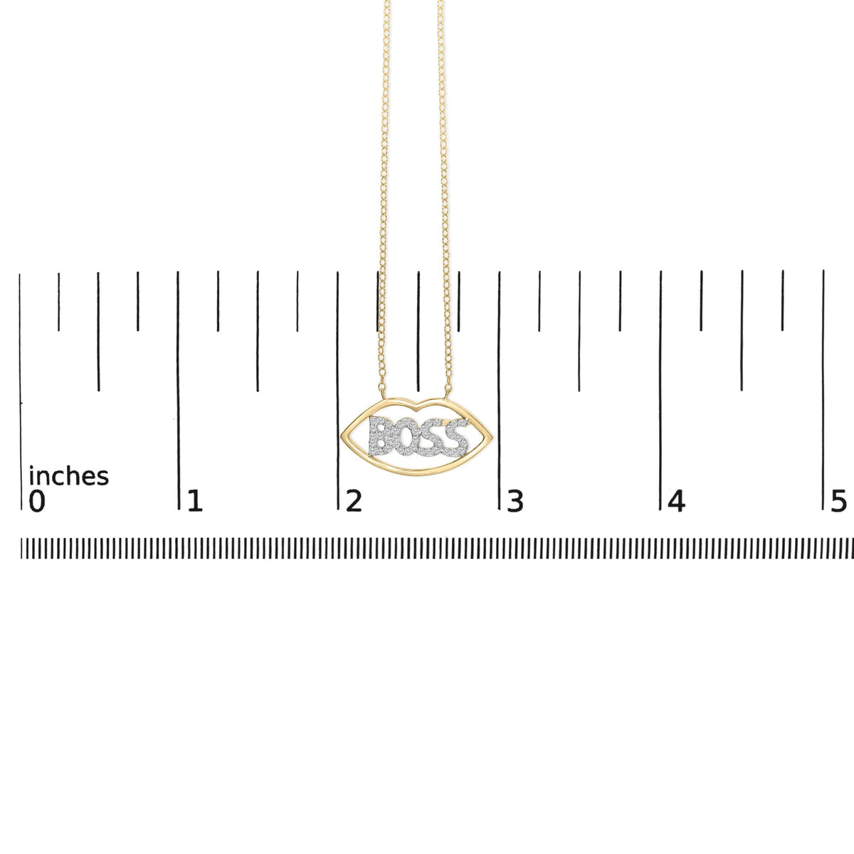 14K Yellow Gold Plated Silver 1/4 Cttw Diamond Boss Pendant Necklace - 18 Inch