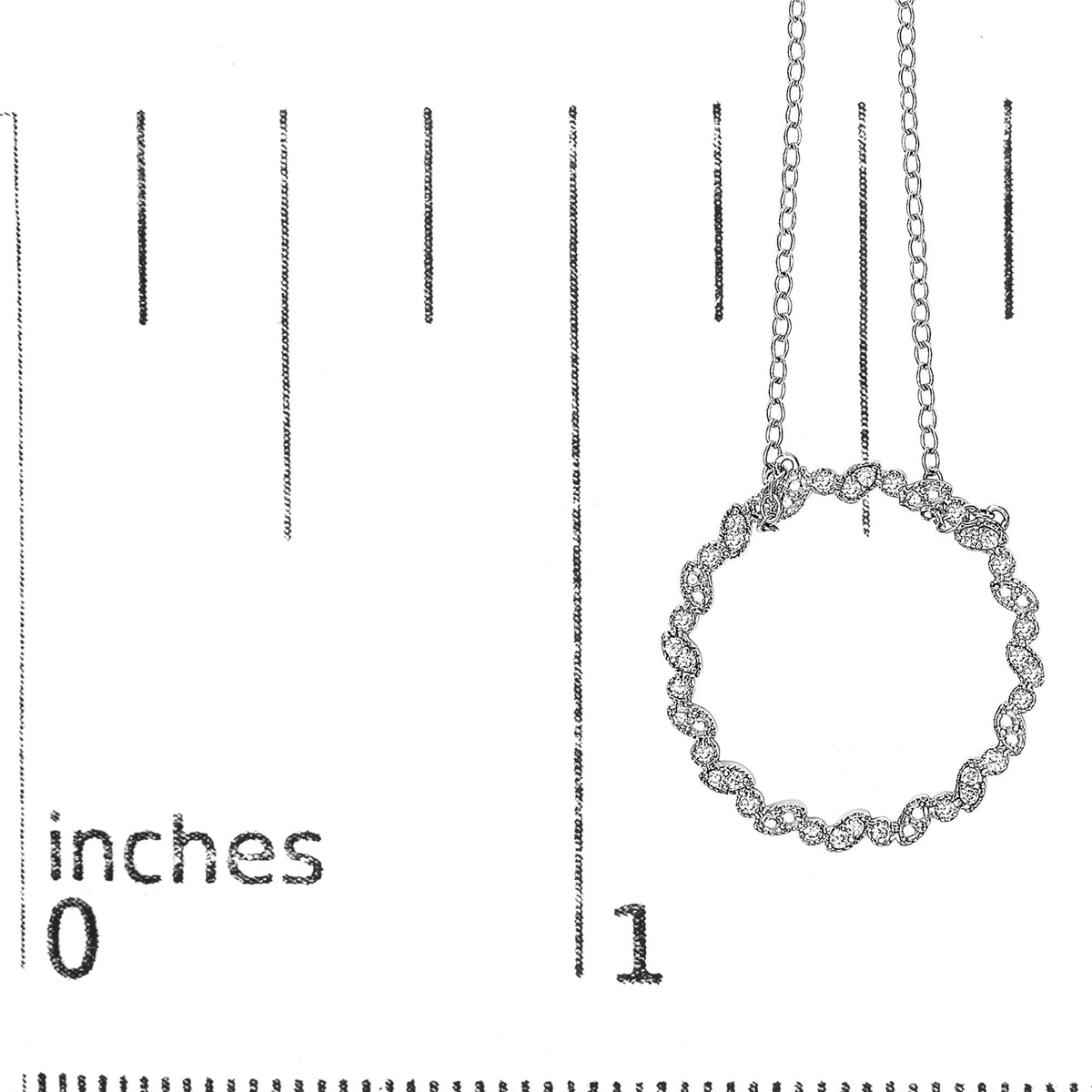 .925 Sterling Silver 1/7 Cttw Lab Grown Diamond Beaded Love Circle Pendant Necklace - Size 18 Inches