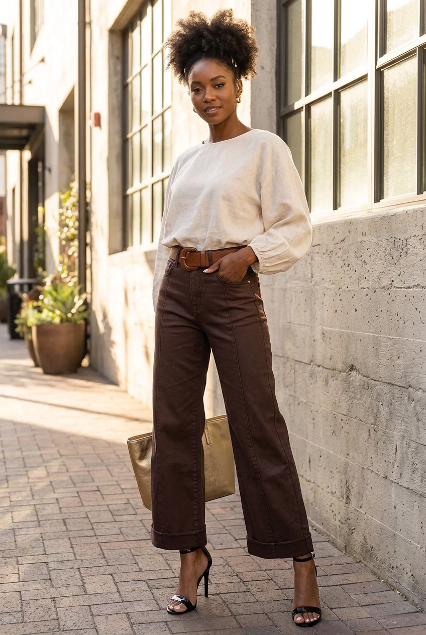 Women's Center Seam Cropped Jeans