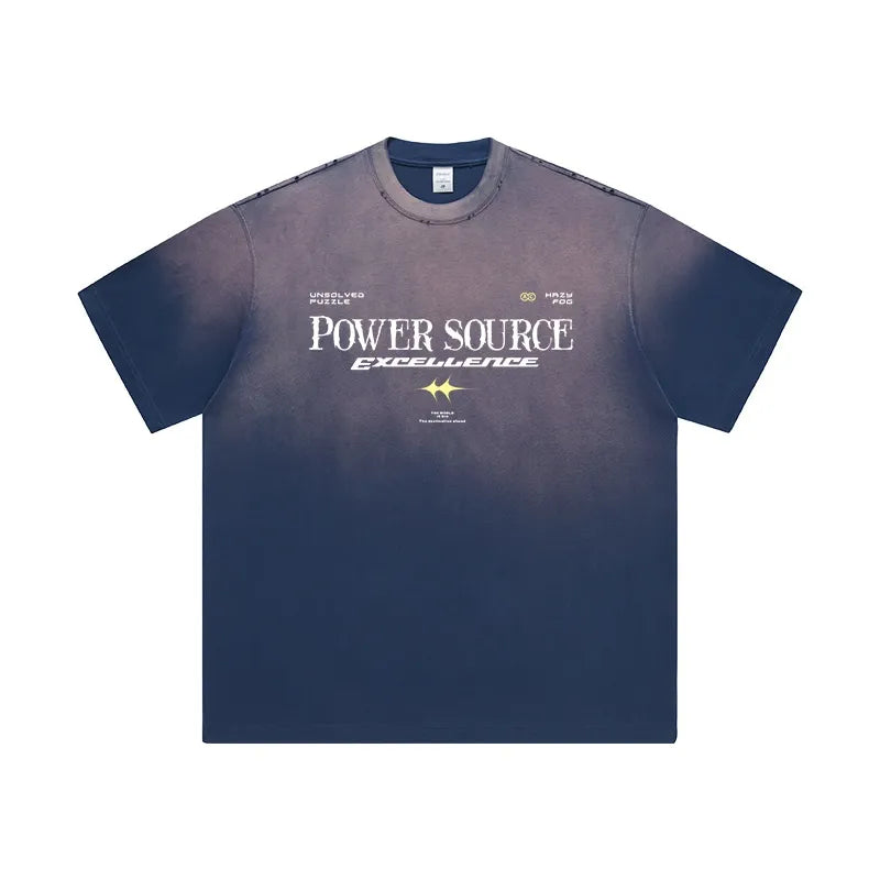 Sapphire Men's "Power Source Excellent" Graphic Short Sleeve T-Shirt front view
