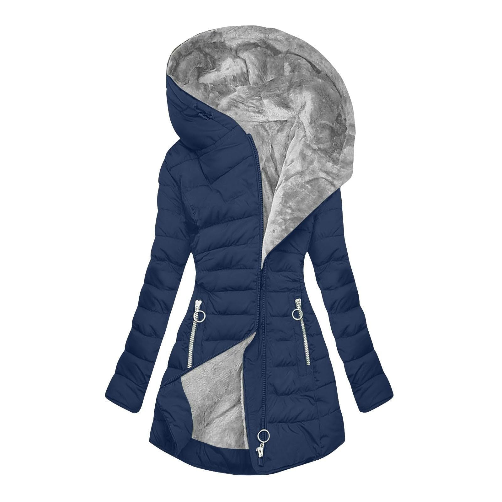 Velvet Whisper: Hooded Long-Sleeved Warm Cotton Puffer Jacket in Bold Hues