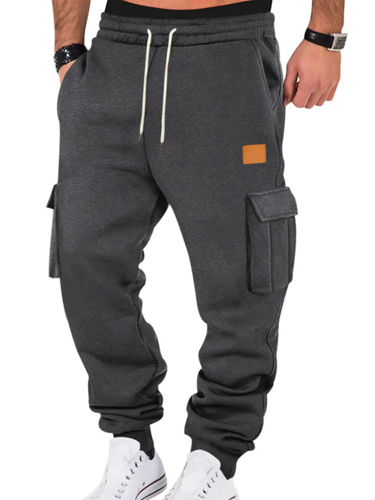 Men's dark grey Drawstring Street Wear Jogger Pants 
