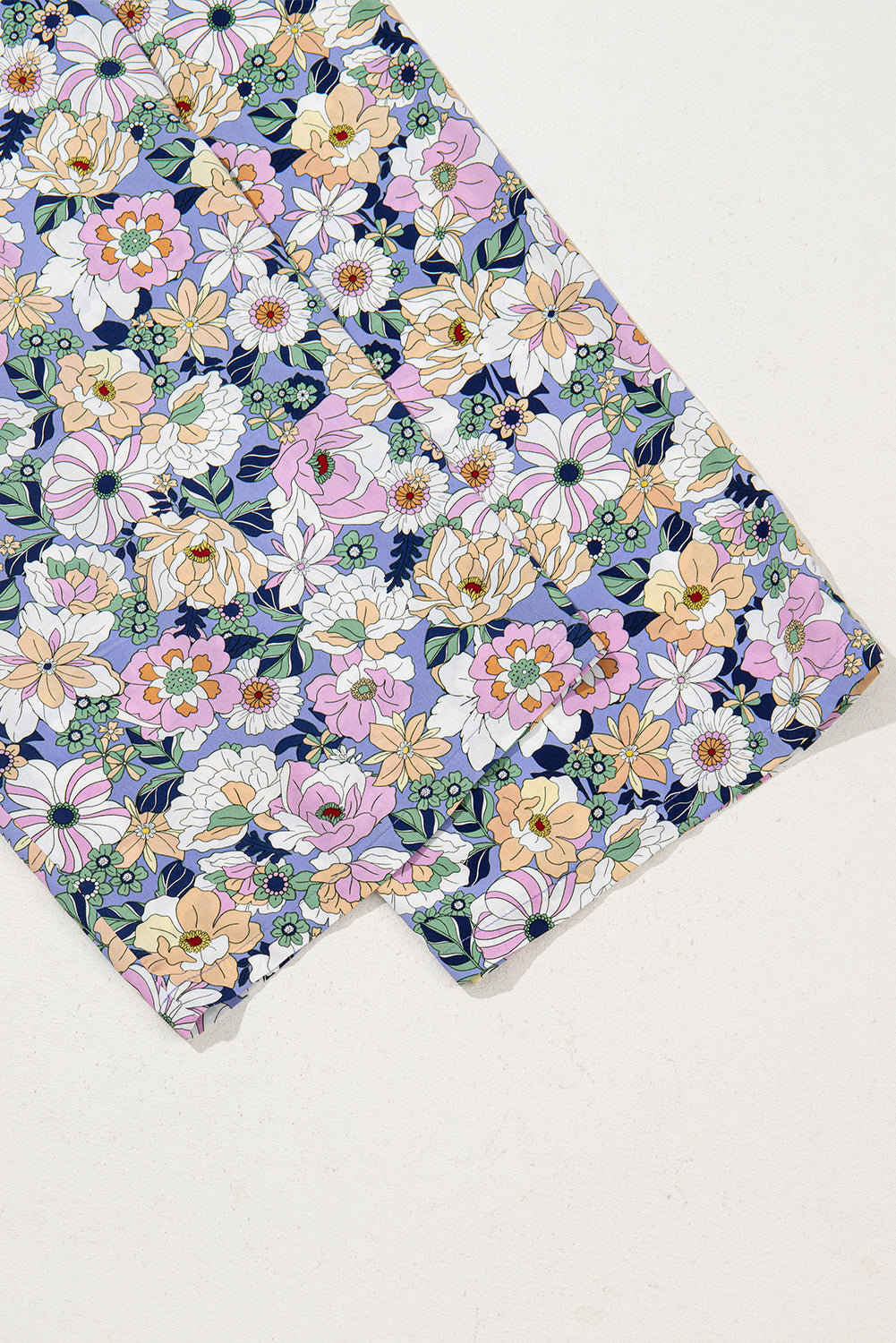 Floral fabric with colorful flowers on a white background