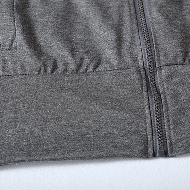 Vibrant Mosaic Mastery: Color-Block Hooded Full-Zip Jacket for Effortless Elegance