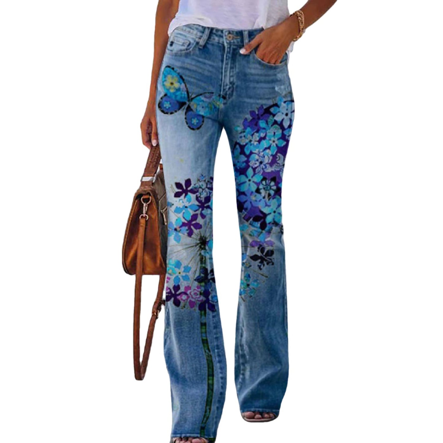 Add a splash of color and nature to your wardrobe with our Women's Summer Flower-bird Print Trousers. These vibrant trousers feature a unique print of flowers and birds, perfect for brightening up any summer outfit. Stay stylish and comfortable all season long.