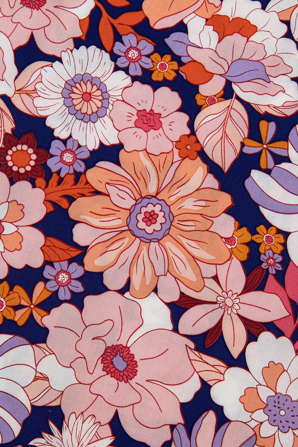 Colorful floral pattern on a blue background