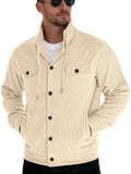 Men's Casual khaki Corduroy Chic Button-Down Jacket 