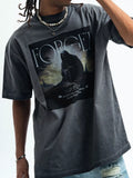 Fierceguy Vintage Wash "Forget" Graphic Oversized Grey T-Shirt