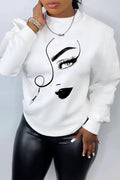 Women's Chic Printed Crew Neck Sweatshirt