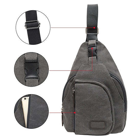 Sling Cling Cotton Canvas Messenger Bag in 5 Colors