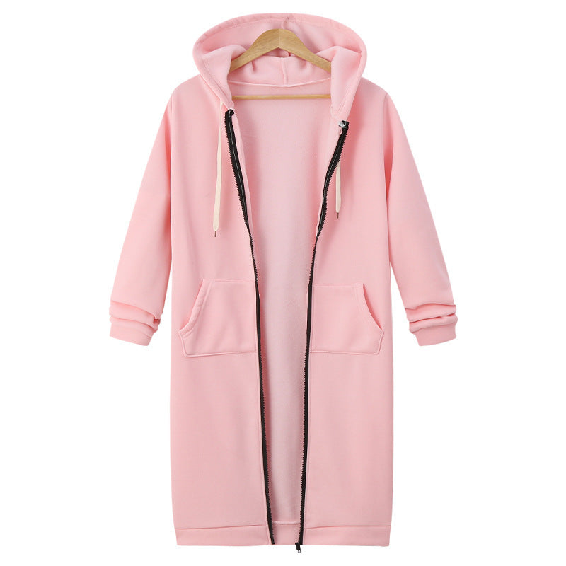 Cozy Hooded Fleece Jacket: Long-Sleeve Layering Essential in Vibrant Hues