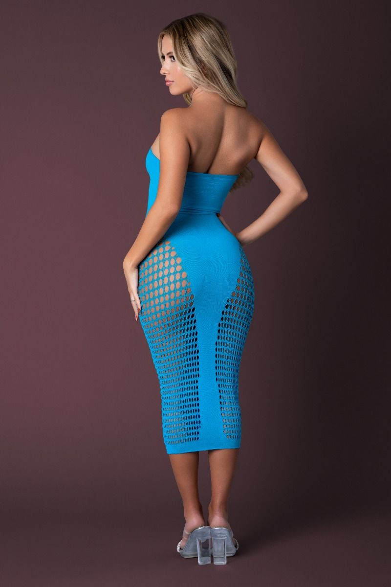 Magic Silk Vibrant Seamless Mesh sky blue Gown back view