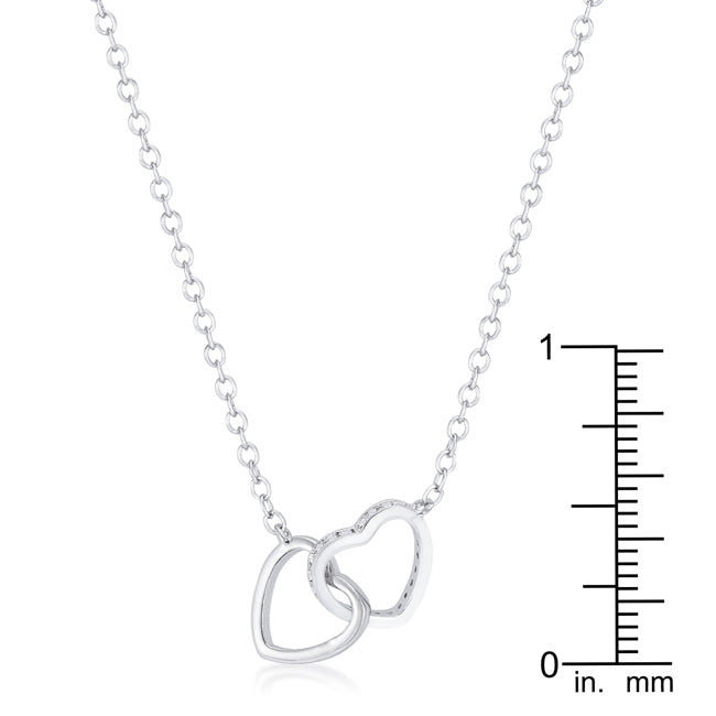 .22 Ct Interlocking Hearts Necklace with CZ