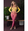 Seductive Magic Silk yellow body stocking suit