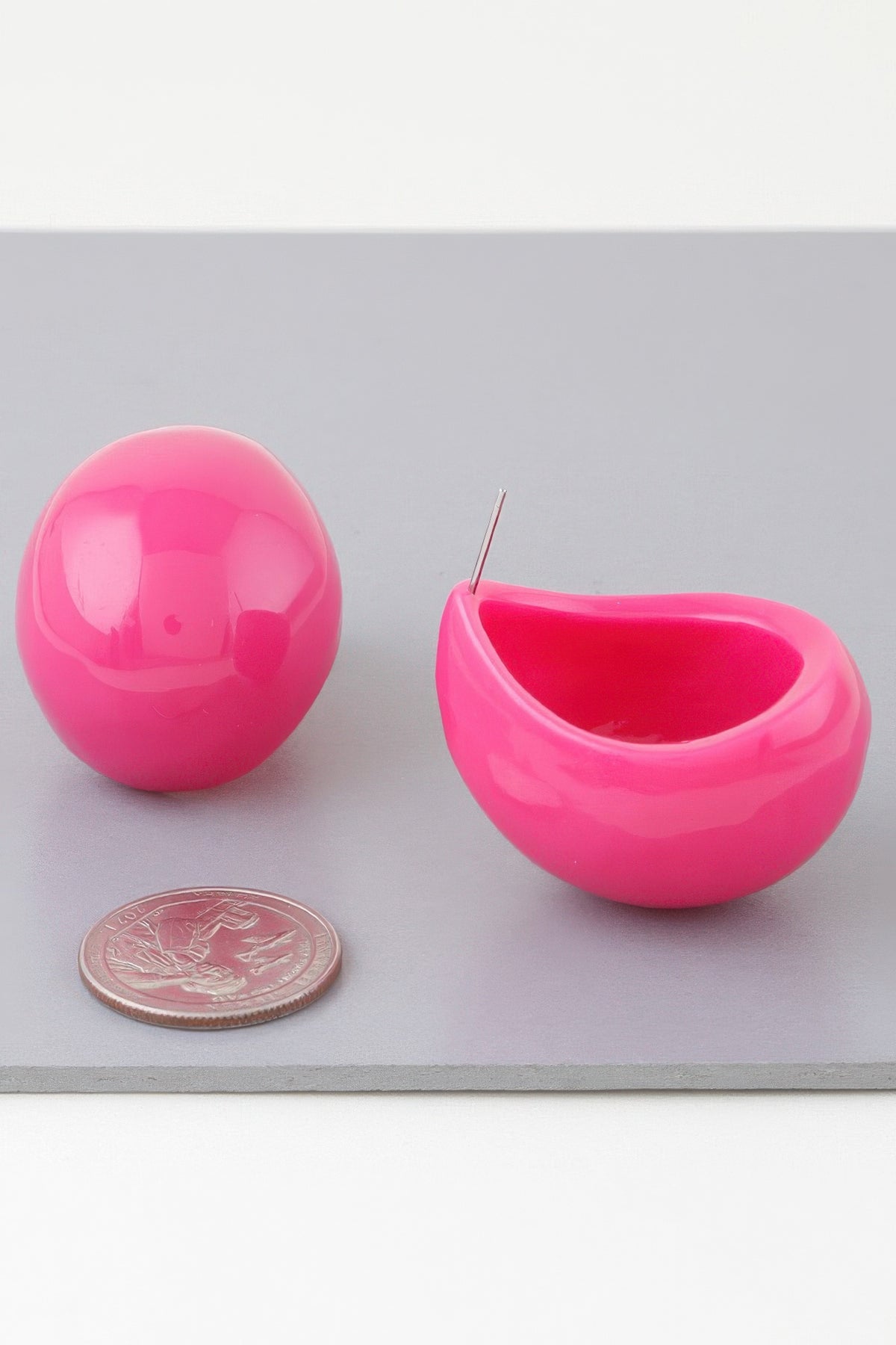 Vibrant Retro Dome Stud Earrings size comparison 
