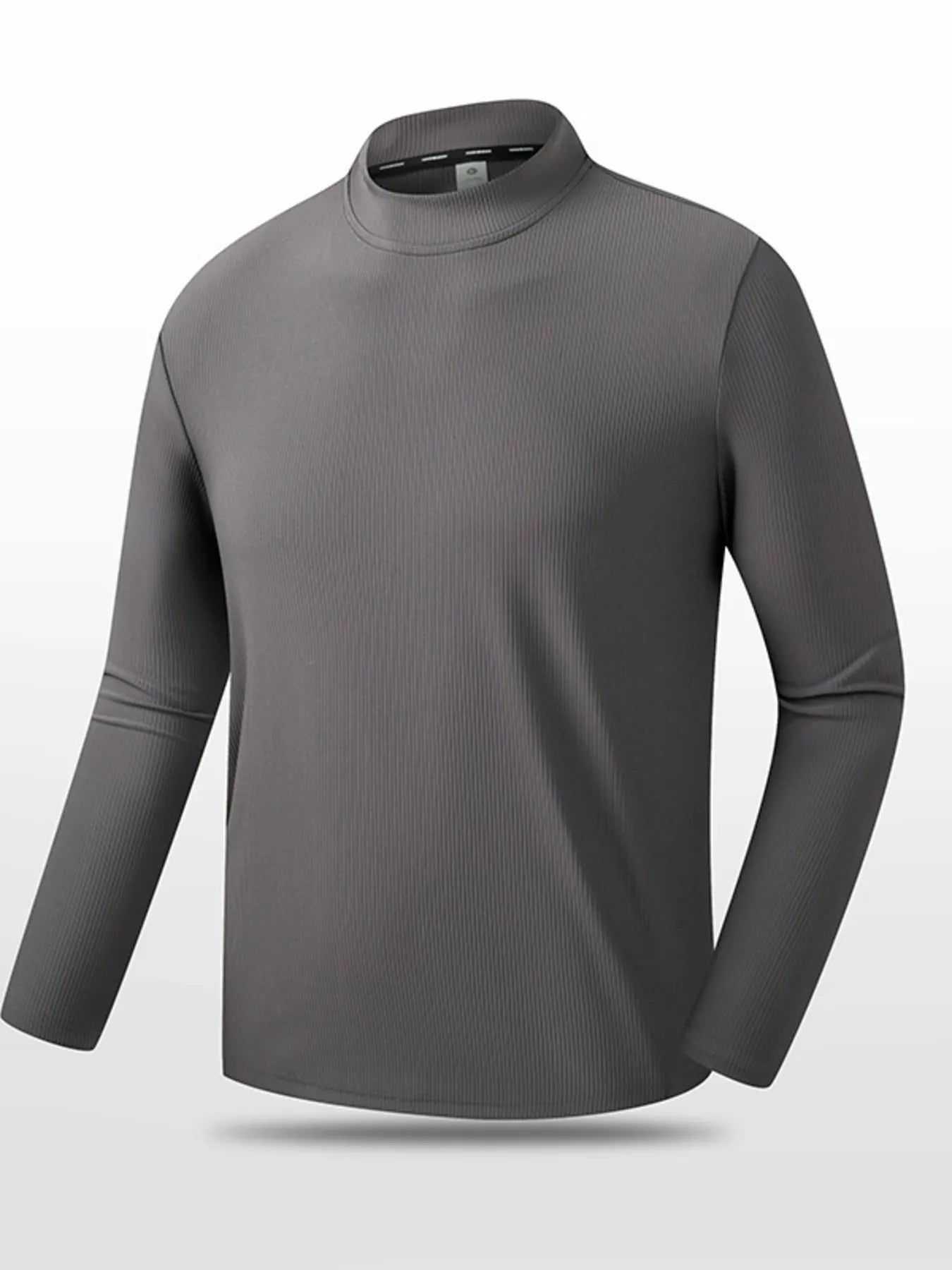 Men's Active Long Sleeve Grey T-shirt  front view