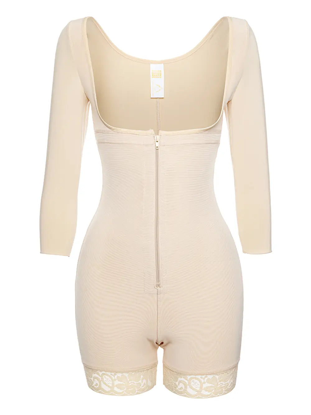 Beige shapewear bodysuit on a white background