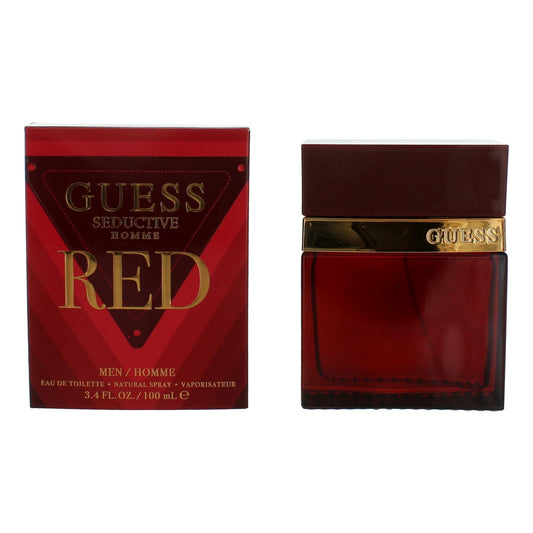 Introducing the irresistible scent of Guess Seductive Homme Red. The top notes of this fragrance are a tantalizing mix of red apple, mandarin, and cardamom, creating a fruity and spicy opening. As the scent develops, the heart notes of geranium, violet leaf, and lavender add a touch of masculinity and depth. Finally, the base notes of sandalwood, tonka bean, and amber create a warm and sensual finish.