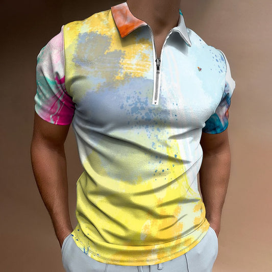 Introducing the BUhmayzing Men's Polo Shirt, a vibrant and stylish addition to your wardrobe. This eye-catching shirt features a colorful abstract design that stands out in any setting. STYLISH VERSATILE: This polo shirt can be worn with any outfit, perfect for pairing with slacks, jeans, and more.