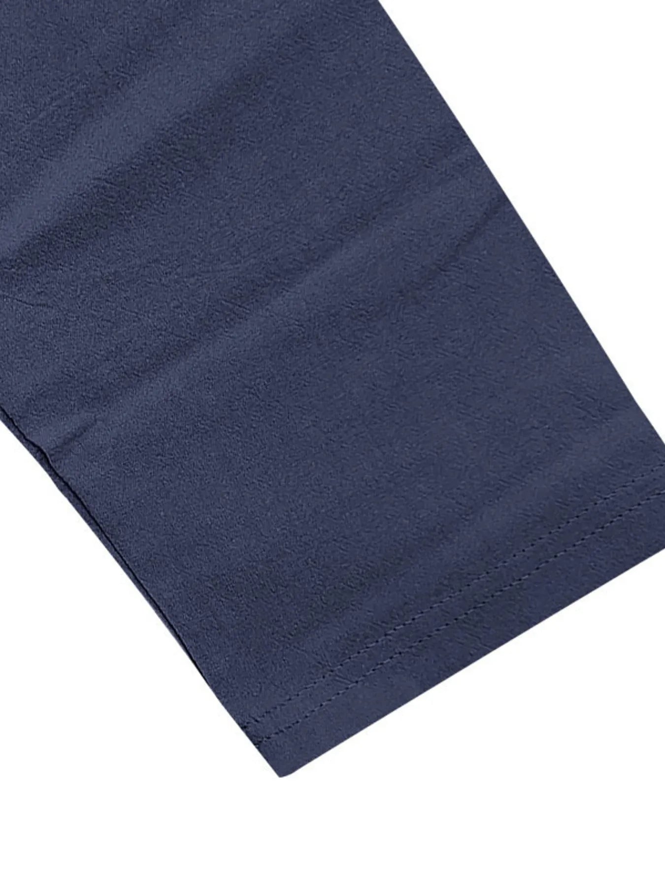 Men's Navy Blue Button Up Drawstring Hooded Top sleeve close up