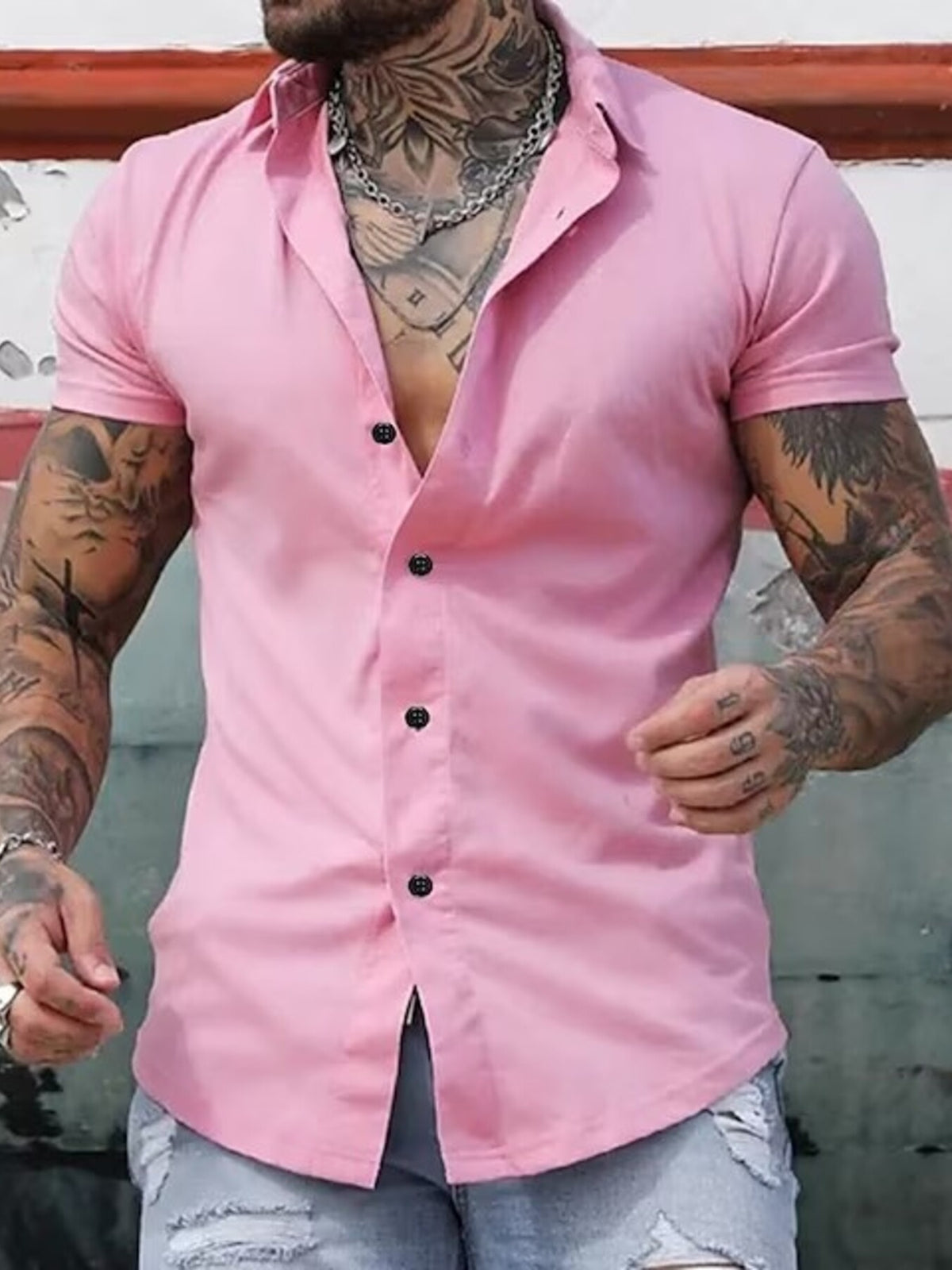 Men's Unleashed Slim Button-Down pink Shirt