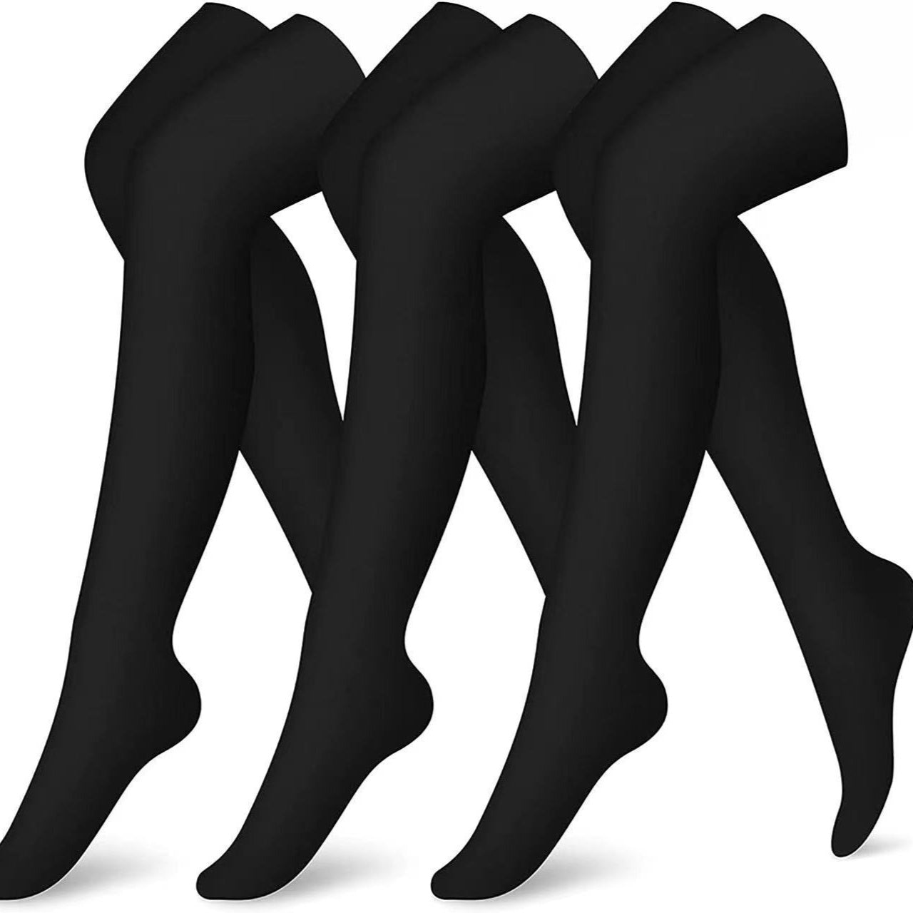 Black tights displayed on a white background