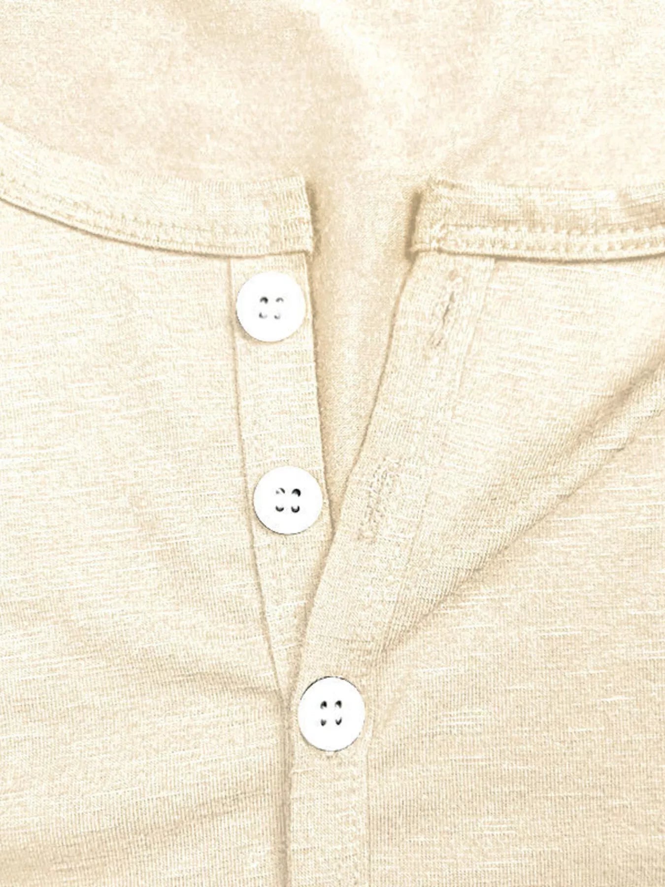 Men's apricot Button Detail Short Sleeve Active T-Shirt button detail view