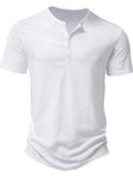Men's white Button Detail Short Sleeve Active T-Shirt