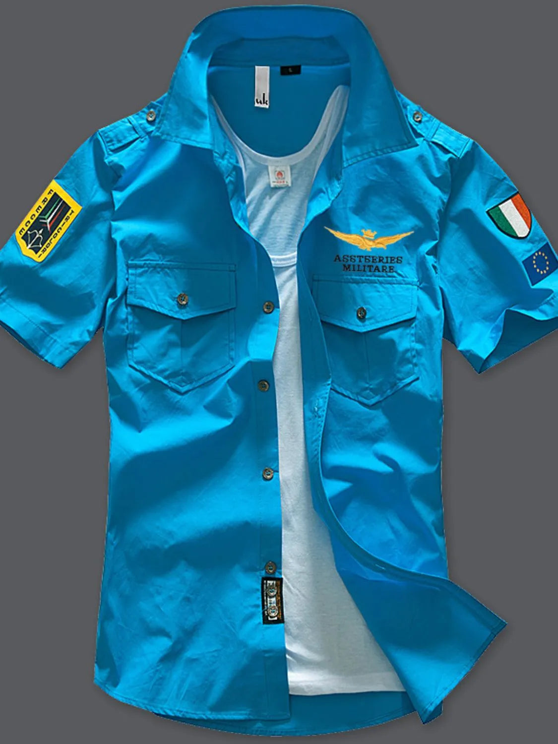 Men's Fly Gear: sky blue Short Sleeve Patrol Shirt