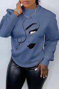 Women's Chic Printed Crew Neck Sweatshirt