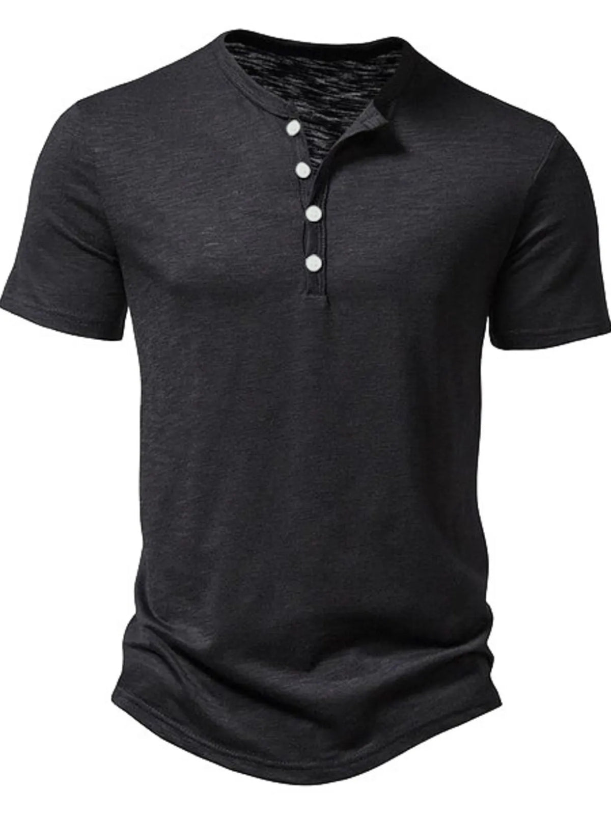 Men's black Button Detail Short Sleeve Active T-Shirt