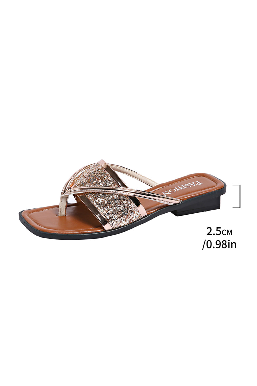 Gold strap & glittery strap sandals 