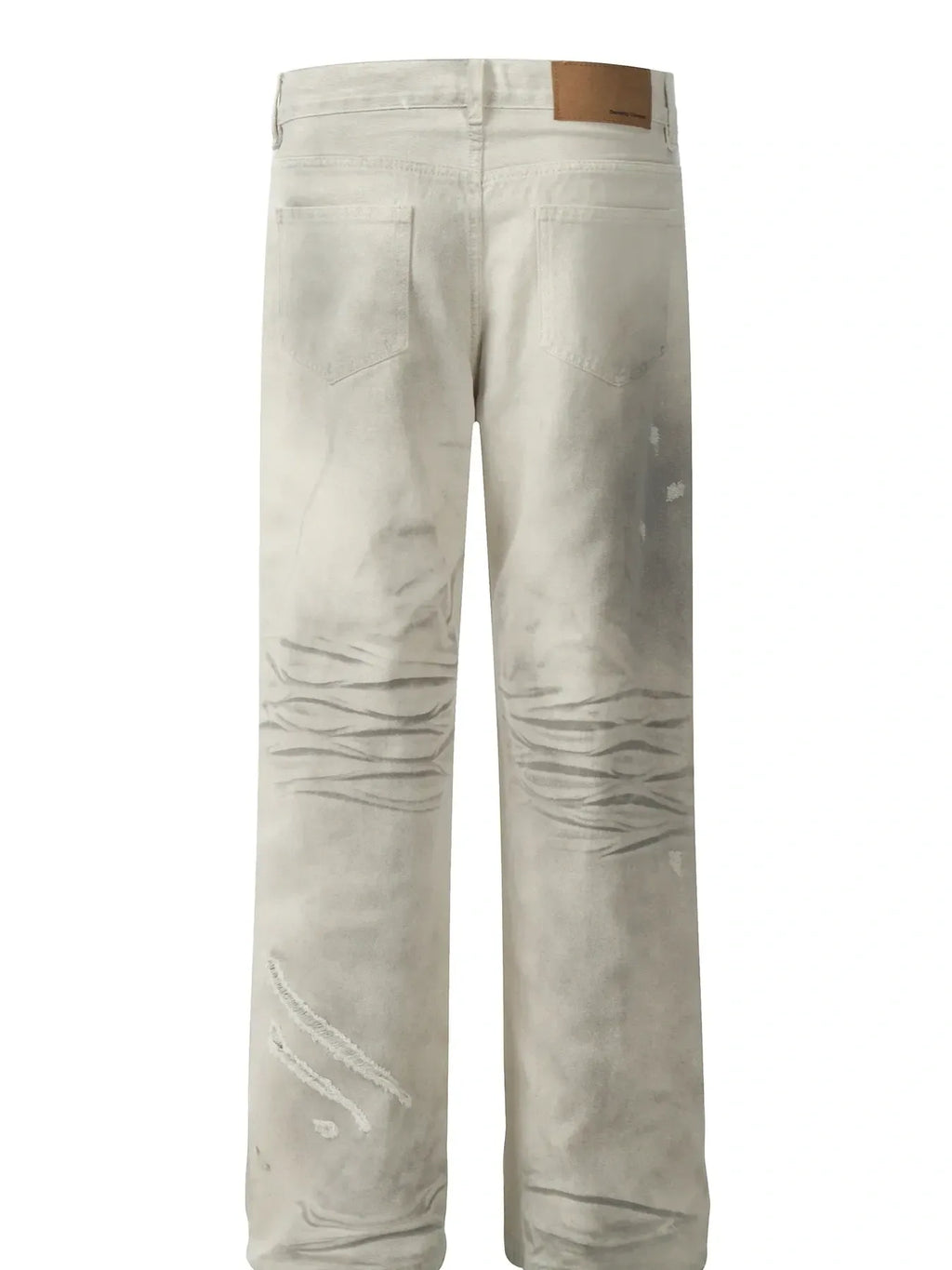 a pair of vintage washed off white jeans back view