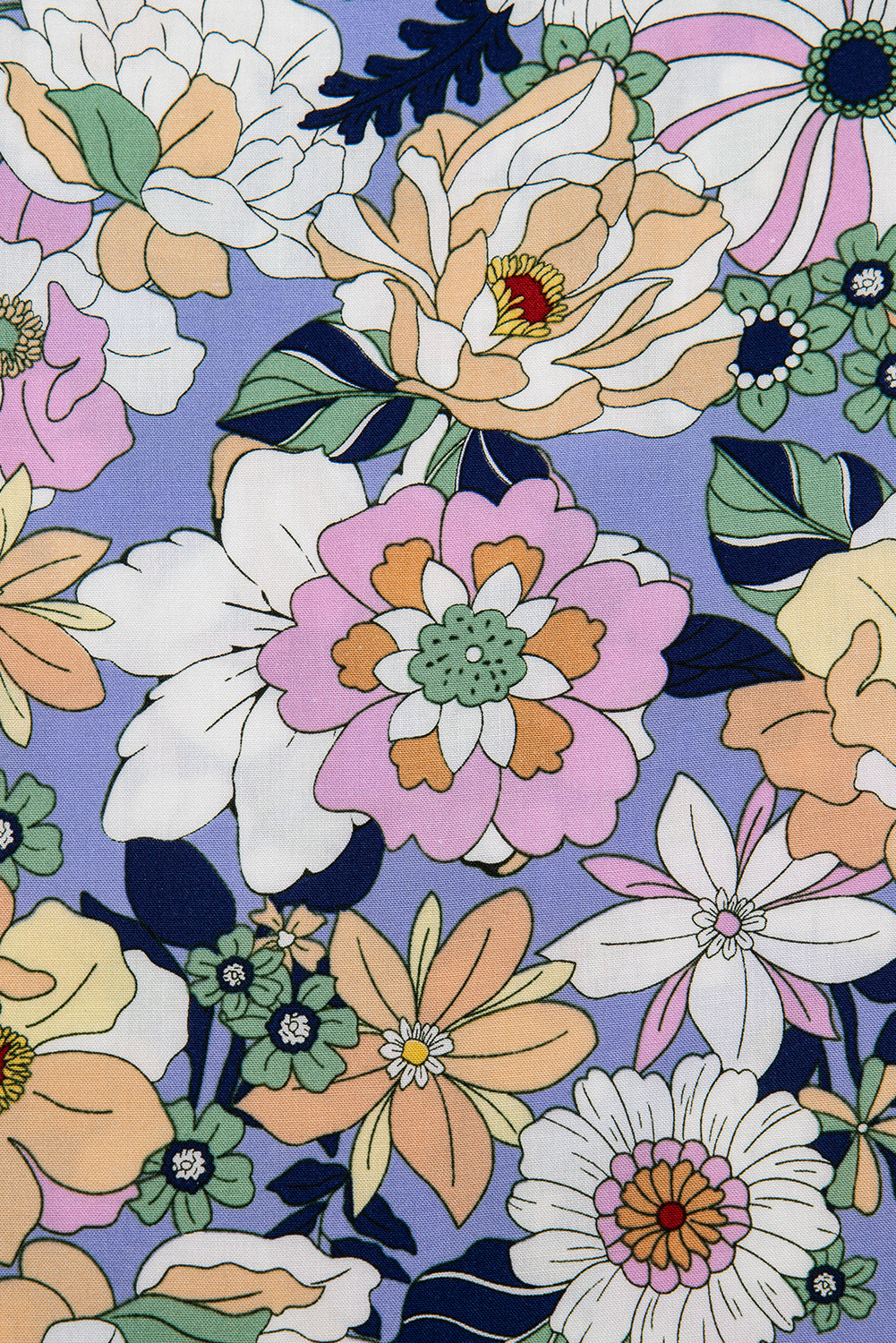 Colorful floral pattern on a blue background