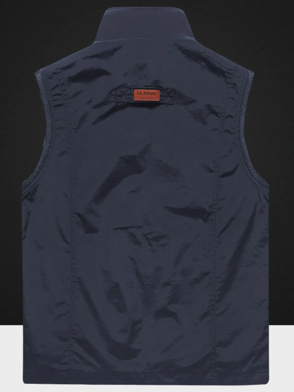 Men's Fisherman Style Zip Up Vest with Pockets back view