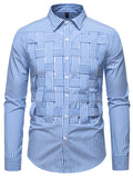 Men's Dynamic Striped Long Sleeve Shirt blue