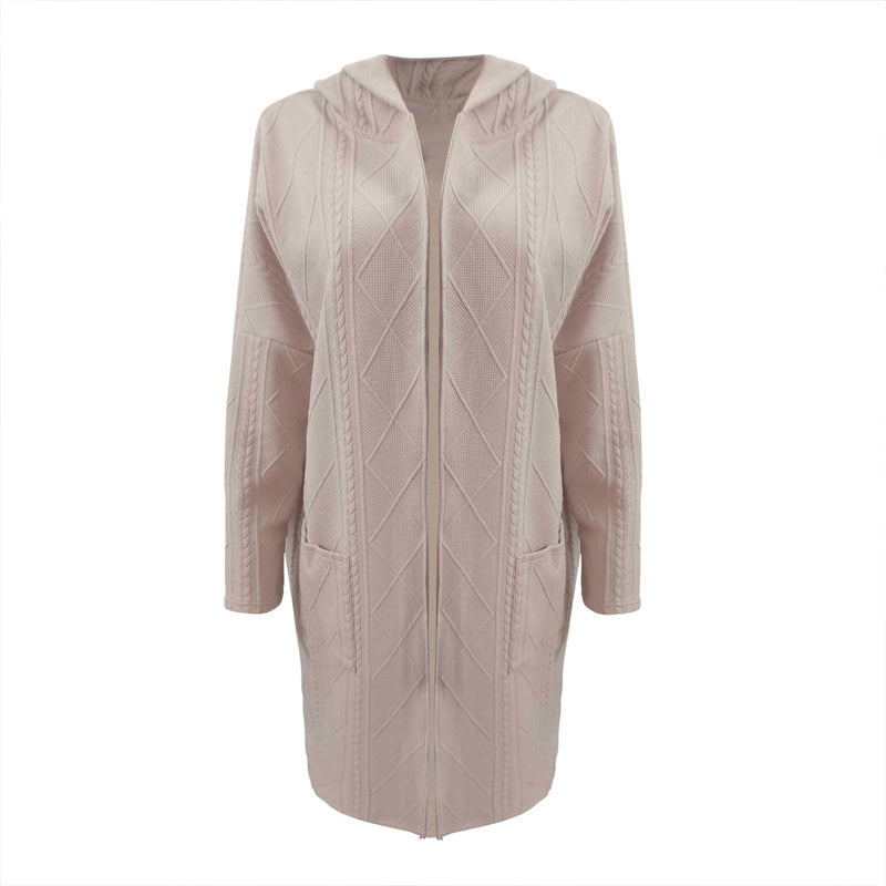 Textural Harmony: Oversized Hooded Longline Jacket for Seasonal Poise