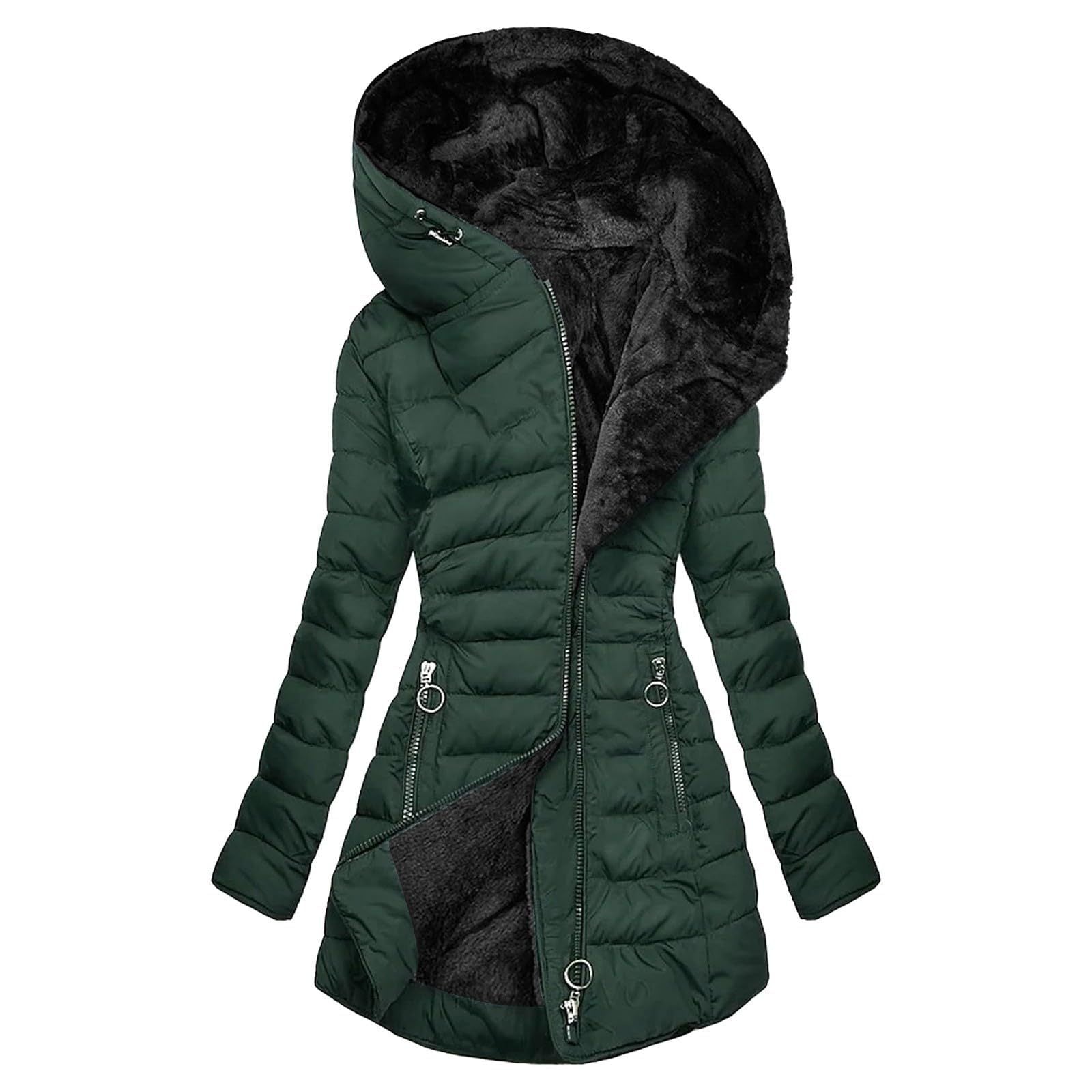 Velvet Whisper: Hooded Long-Sleeved Warm Cotton Puffer Jacket in Bold Hues