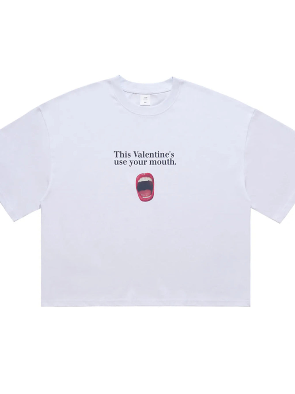 White Unisex Valentine's Graphic Half Sleeve T-Shirt