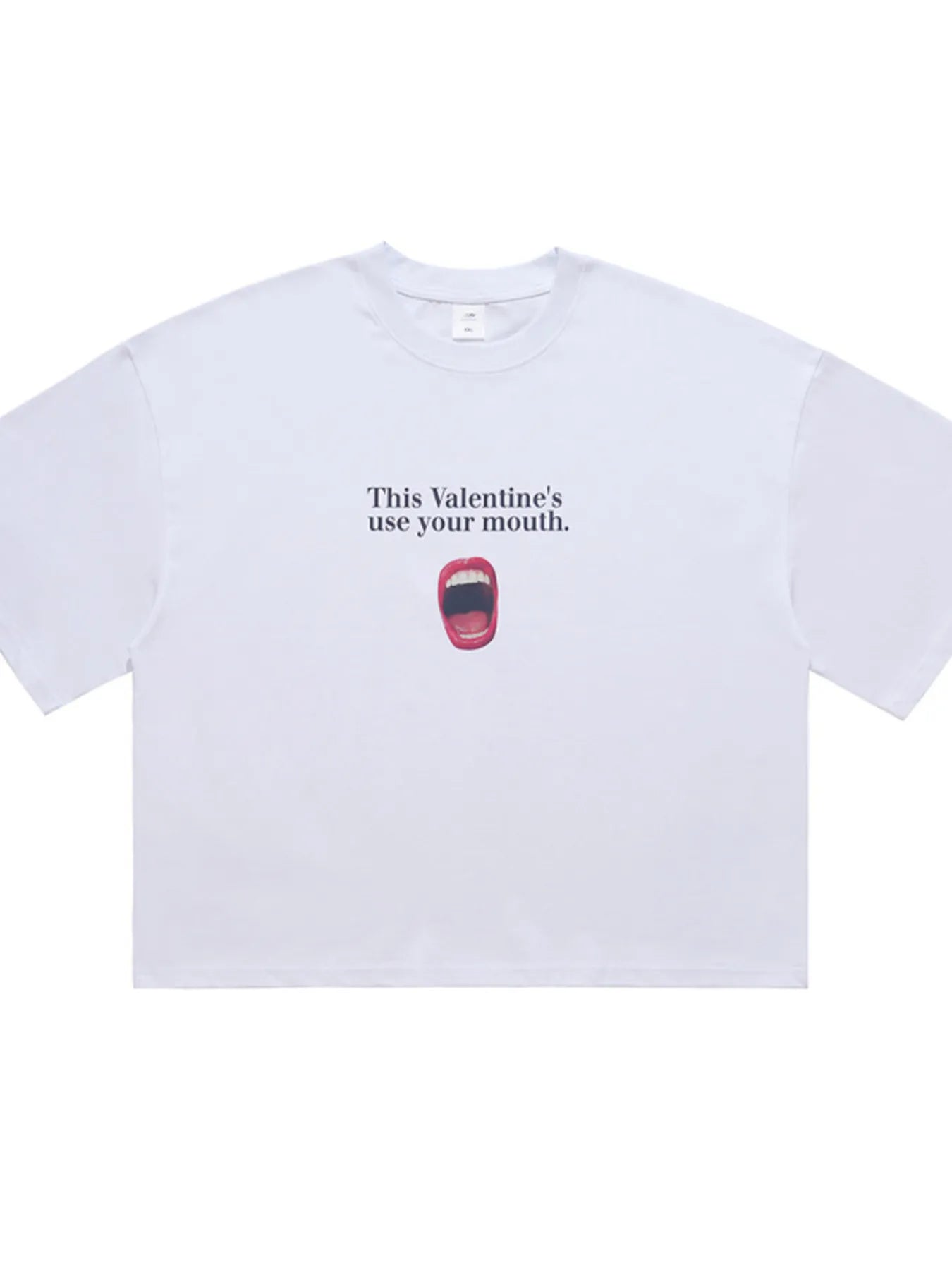 White Unisex Valentine's Graphic Half Sleeve T-Shirt