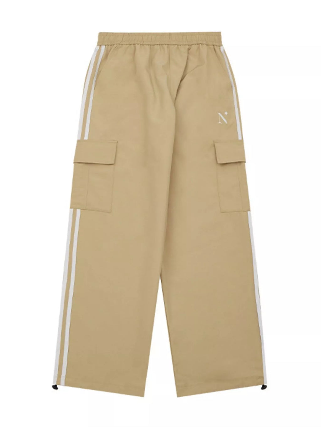 Khaki Men's Side Striped Cargo Pants